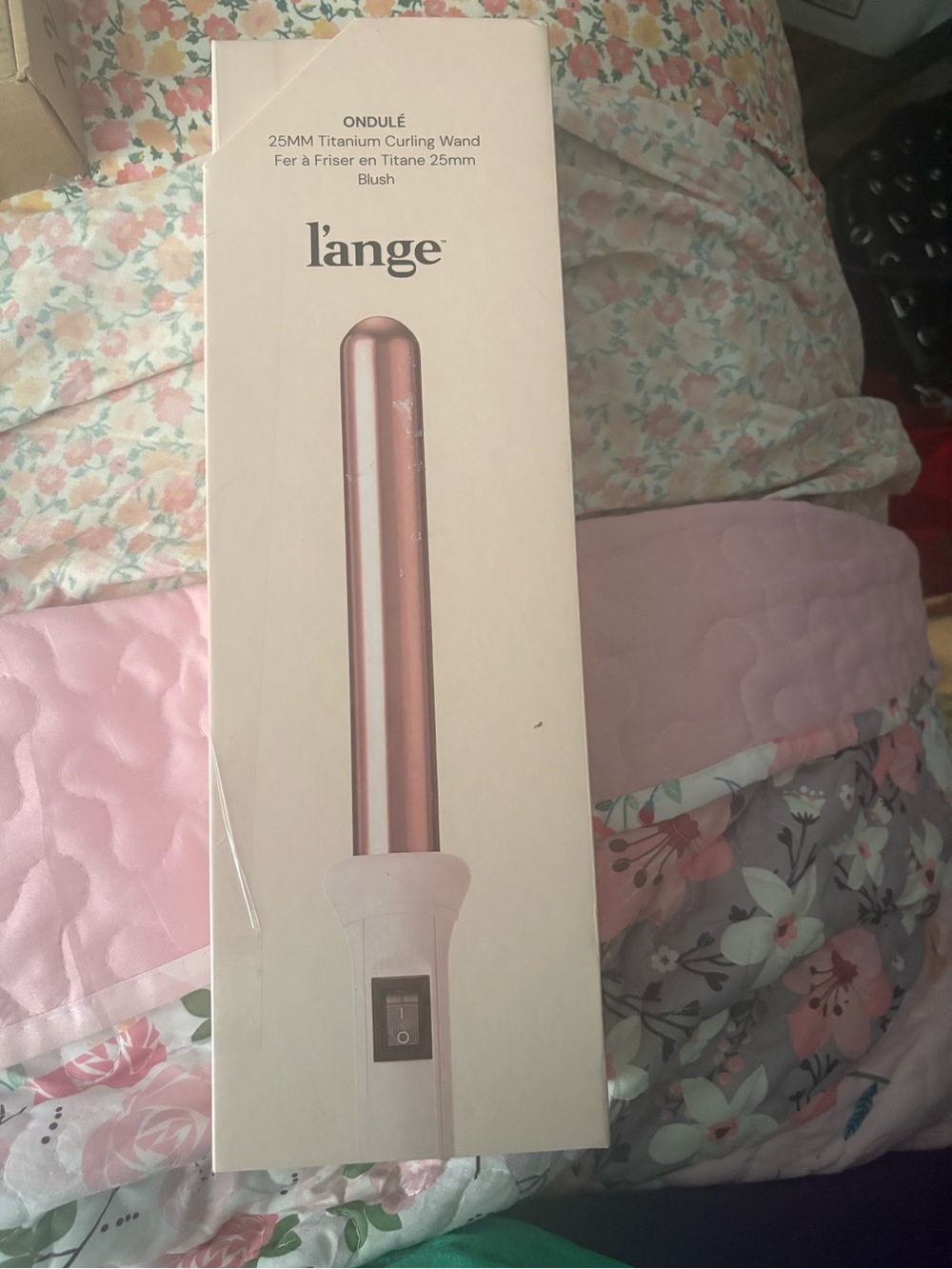 Lange Pink and White Women curling iron